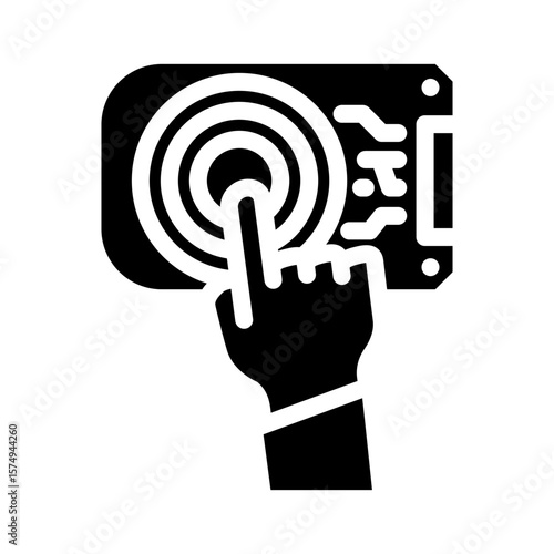 touch sensor module glyph icon vector illustration