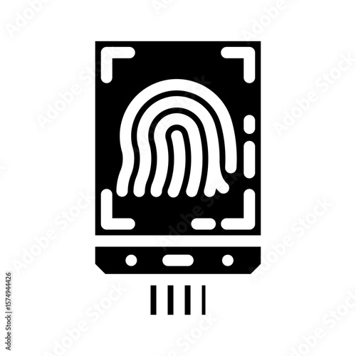 fingerprint sensor module glyph icon vector illustration