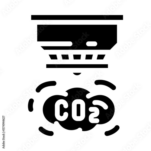 co2 sensor module glyph icon vector illustration