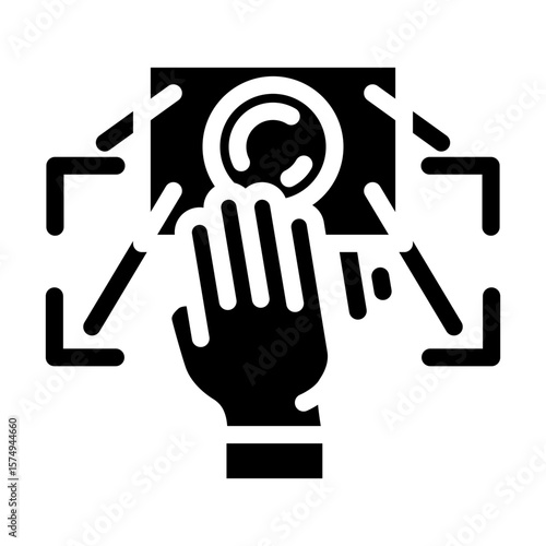 gesture recognition sensor glyph icon vector illustration