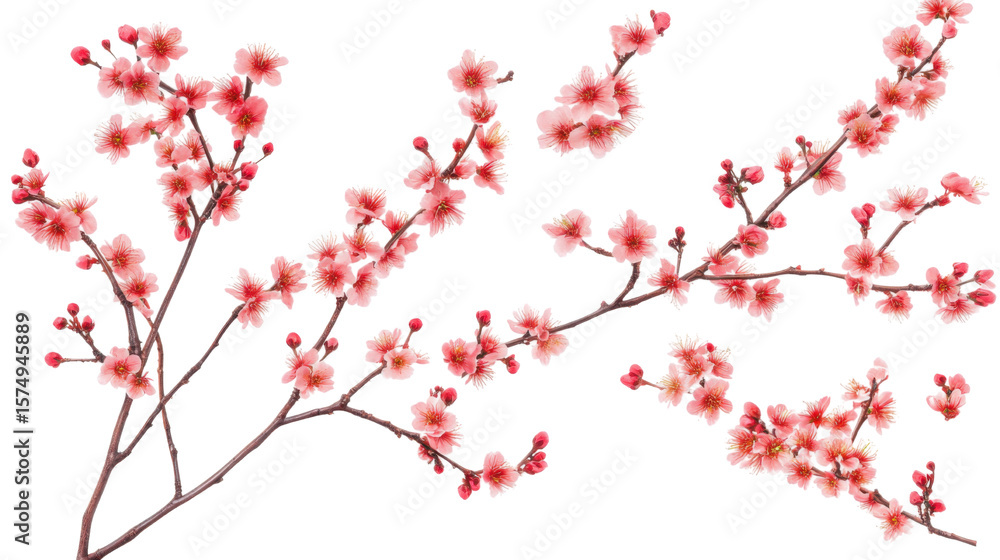 Fototapeta premium branch of cherry blossom on white background