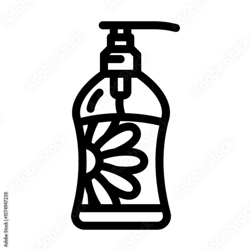 soap bottle floral scent icon line icon vector illustration