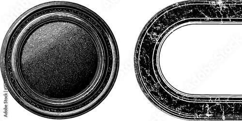 Vintage engraved metal lid designs for retro projects and artistic creations