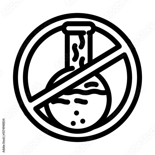 chemical free line icon vector illustration