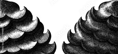 Engraved fish scale pattern design for artistic projects and craft decoration