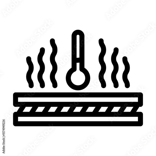 heat insulated line icon vector illustration