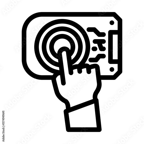 touch sensor module line icon vector illustration