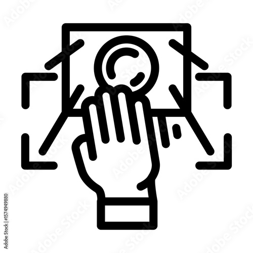 gesture recognition sensor line icon vector illustration