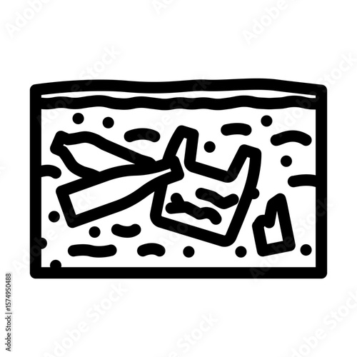 soil mixed plastic glass line icon vector illustration
