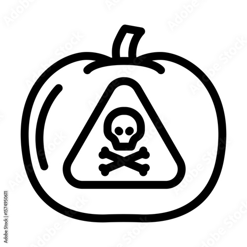 vegetables danger symbol line icon vector illustration