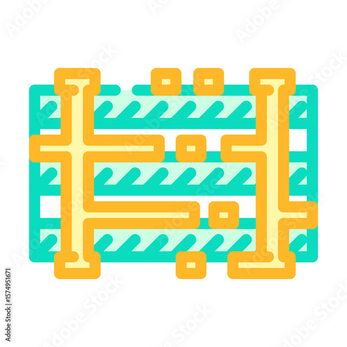 zoomed pcb layers stack color icon vector illustration