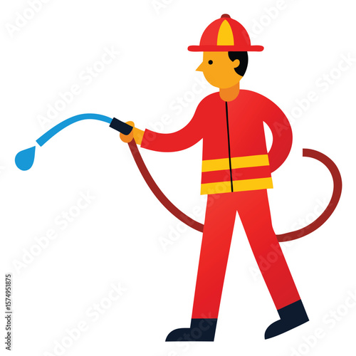 firefighter doodle spraying hose