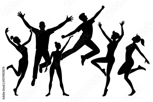 dancing girls silhouettes