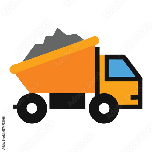 dump truck doodle unloading gravel