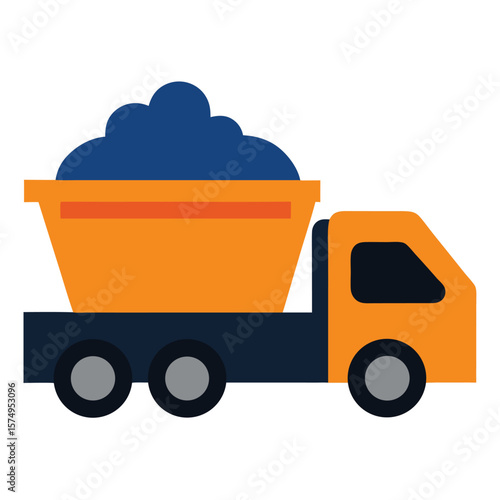 dump truck doodle unloading gravel