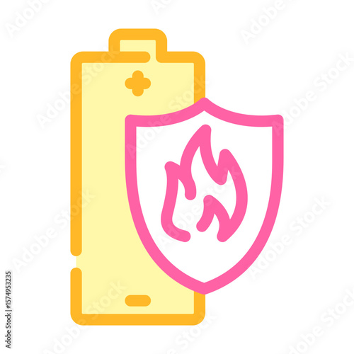 overheat protection color icon vector illustration