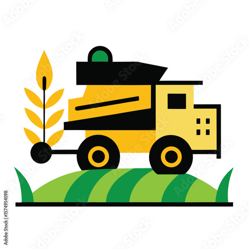 combine harvester in action doodle drawing