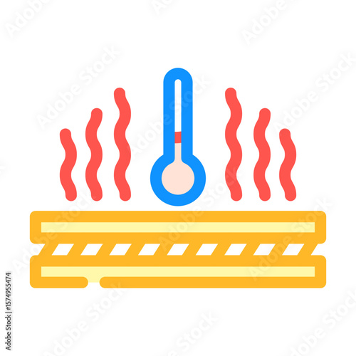 heat insulated color icon vector illustration