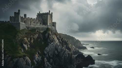 Coastal Castle with Dramatic Sky.