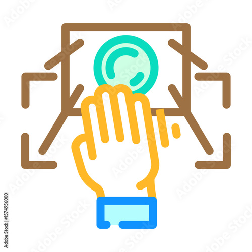 gesture recognition sensor color icon vector illustration