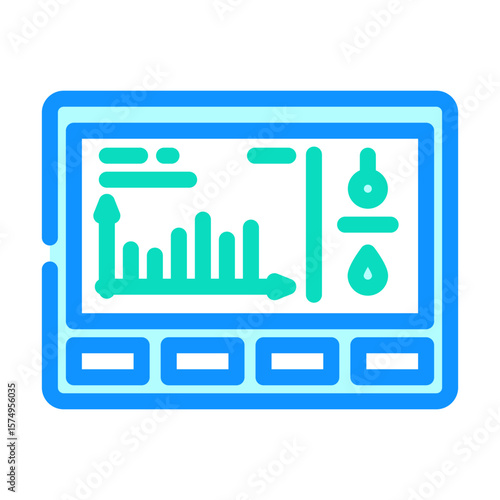 air quality monitoring sensor color icon vector illustration
