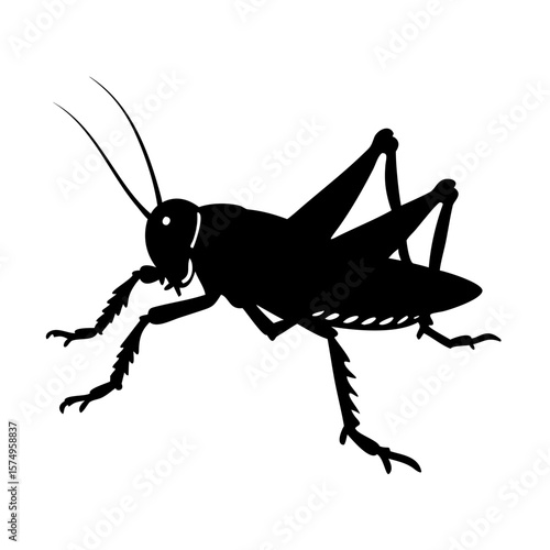 Grasshopper Silhouette Vector – Insect Illustration Isolated on Transparent Background
