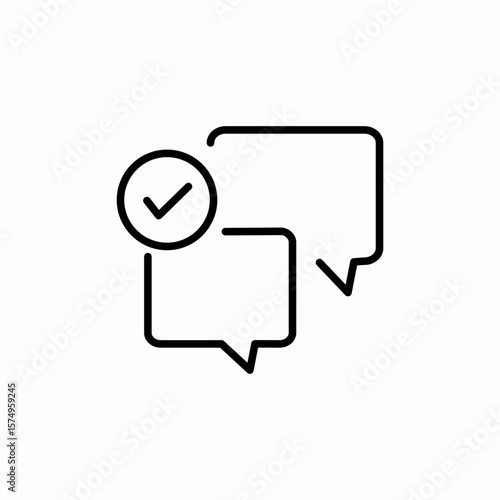 chat check mark icon sign vector