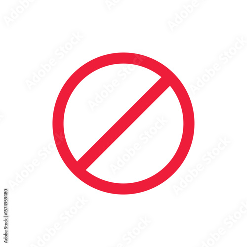 Free Download Prohibited Icon. Ban or Stop Icon in a Red Circle with Slash Warning Symbol - GFXLoad