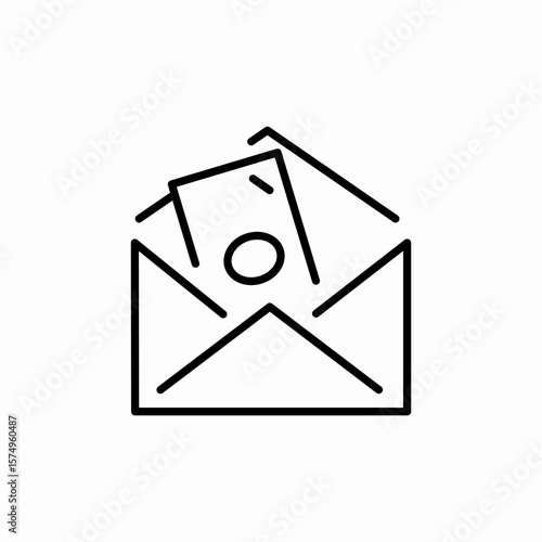 payslip mail icon sign vector