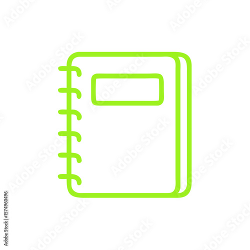 Green notebook for notes and planning with simple, modern design. Green notebook used for jotting ideas and organizing daily tasks offers creative outlet.