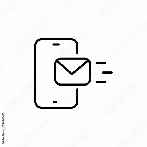phone mail receive icon sign vector