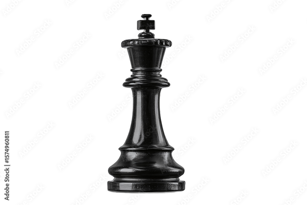 Black Chess King Piece isolated on white transparent background Black Chess King Piece isolated on white transparent background