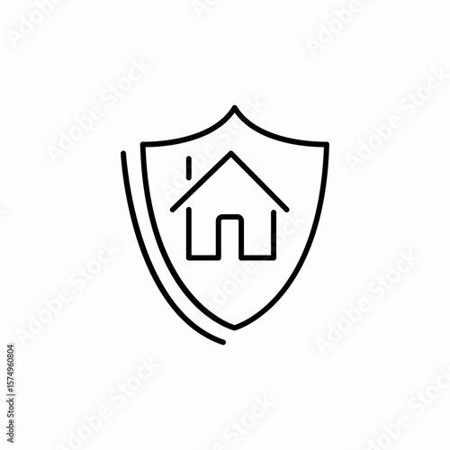 property protection shield icon sign vector