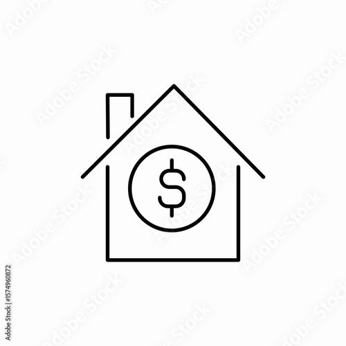 real estate price icon sign vector