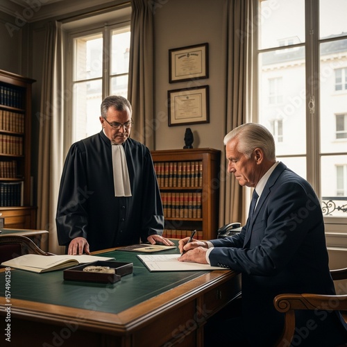Signature d'un contrat dans un cabinet d'avocat