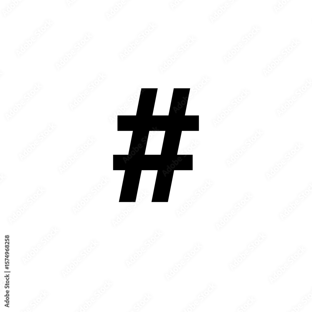 Obraz premium Black Hashtag Social Media Symbol Icon