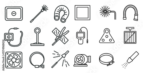 Collection of tools and equipment, including a wrench, a screwdriver, and a pair of pliers
