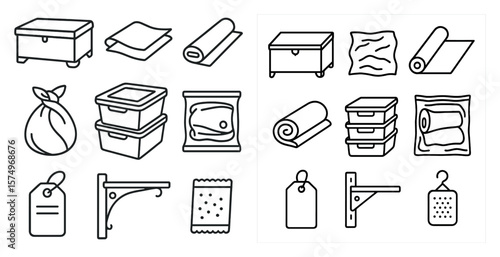 Variety of items, including a roll of toilet paper, a roll of paper towels, and a roll of plastic wrap