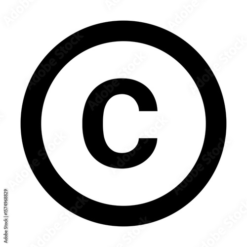 Simple black copyright symbol icon