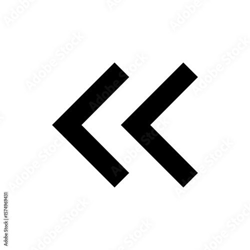 Double left arrow icon or symbol