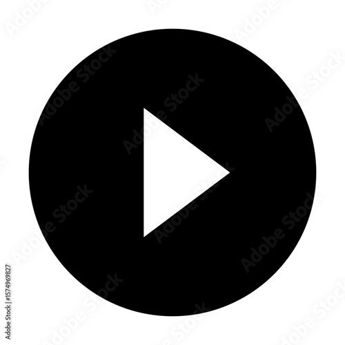 Black filled circle play button icon