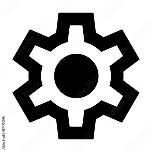 Simple black outline settings icon