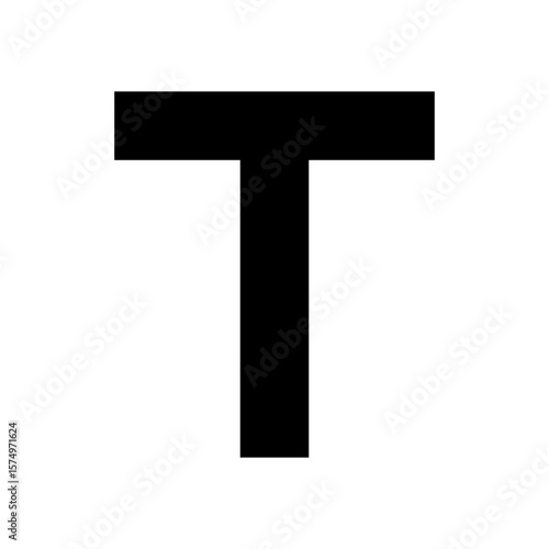 Simple black uppercase letter T