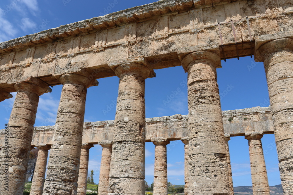 Segesta, Sicily, Italy - April 7 2025: Doric Temple of Segesta Segesta, Sicily, Italy - April 7 2025: Doric Temple of Segesta