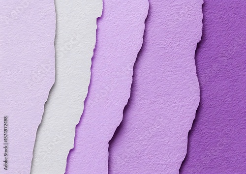 Torn paper layers in purple hues