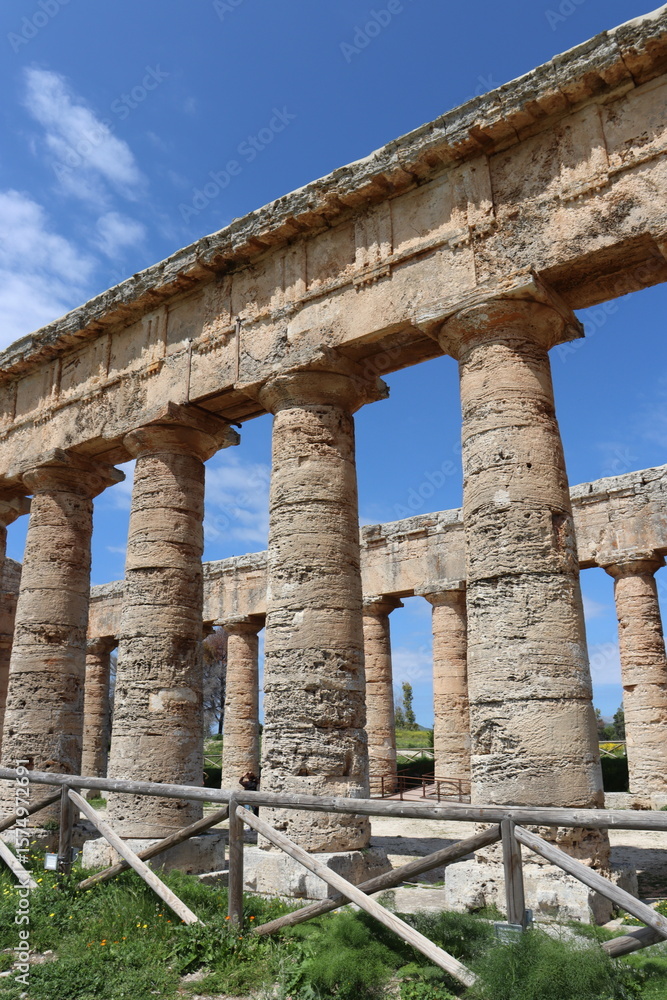 Segesta, Sicily, Italy - April 7 2025: Doric Temple of Segesta Segesta, Sicily, Italy - April 7 2025: Doric Temple of Segesta