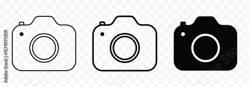 Camera icon set. photo camera in flat style symbol. photography camera line art signs, camera icon set. camera photo icon symbol, snapshot sign . line outline icons, flat style eps 10