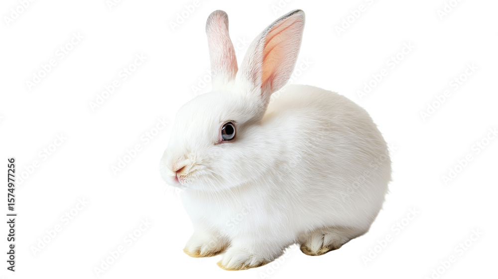 Fototapeta premium white rabbit isolated on white background , transparent png