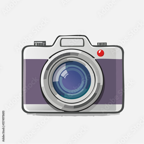 minimalist camera icon in clean line art style representing modern photography and digital gadgets