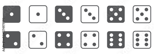 Icon Set of dice with six cube faces